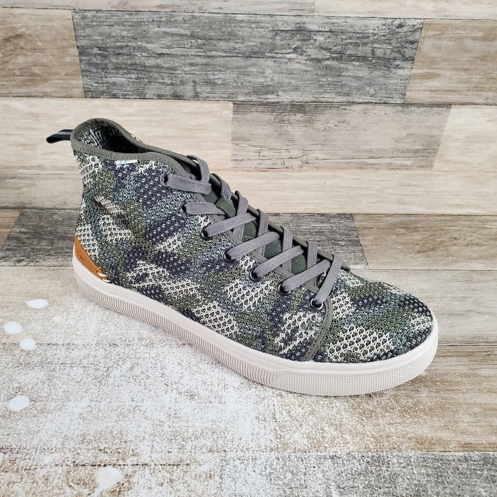 Toms Trvl Lite Mens Shoes Sz 9 Dusty Olive Flecktarn Pattern High Top Sneaker